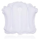 Large Pillows for Bath Inflatable Bath Pillow for Tub Terry Cloth Bath Pillow Neck Support Spa Pillow with Suction Cup for Bathtub, Hot Tub
