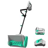 Litheli Cordless Snow Shovel, 20V 12-Inch Battery Powered Snow Thrower, Battery Snow Blower with Auxiliary Handle, with 4.0Ah Li-ion Battery & Charger