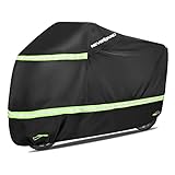 Waterproof Motorcycle Cover,NEVERLAND Winter Snow Cover All-Weather Outdoor Protection & Reflective Anti-Tear Heavy Motorcycle Cover for Harley, Honda, Suzuki, Kawasaki, Yamaha and All Motors -XL