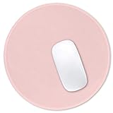 Hsurbtra Mouse Pad, Premium-Textured Small Round Mousepad 8.7 x 8.7 Inch Pink, Stitched Edge Anti-Slip Waterproof Rubber Mouse Mat, Pretty Cute Mouse Pad for Office Home Gaming Laptop Men Women Kids