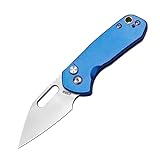 CJRB CUTLERY Mini Pyrite(J1933) Folding Pocket Knife,2.17' AR-RPM9 Steel Blade and Blue Handle Small EDC Knife with Pocket Clip for Work Outdoor Hiking Camping