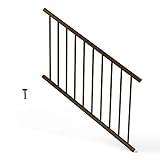 Fortress Inspire Railing 32.5-in. x 4-ft. Aluminum Brown Stair Panel with Brackets