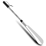 Extendable Shoe Horn, Lifter 16' to 31', Shoe Helper, Travel Shoe Horn Long Handle for Seniors, Metal Shoe Horn for Men, Kids or Adults, Extends & Collapses Stainless Steel Telescopic Spring Shoehorn