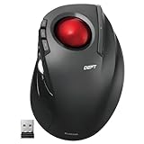 ELECOM DEFT Trackball Mouse, 2.4GHz Wireless, Finger Control, 8-Button Function, Ergonomic Design, Optical Gaming Sensor, Smooth Red Ball, Windows11, macOS (M-DT2DRBK-G)