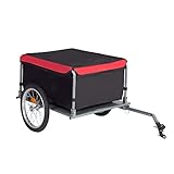 PETKABOO Bicycle Trailer, Foldable Bike Trailer, 16'' Wheels, 145 lbs Max Load, Bicycle Cargo Trailer with Oxford Fabric Bike Cargo Trailers, Removable Cover, Folding Frame Quick Release, Black