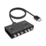 LVY 2AV to HDMI Converter Double RCA to HDMI Converter, 2 RCA Input 1HDMI Output Support 16:9/4:3 Compatible with WII, N64, PS1, PS2, PS3, VHS, VCR DVD Players etc (Multi AV to HDMI)