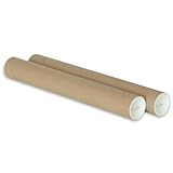 2' x 15' Kraft Mailing Tube, shipping, Heavy Duty Mailers Poster Tube Packing 2 inches x 15 inches Clauvinck Office (Pack of 2)