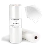 Wevac Vacuum Sealer Bags 11x50 Rolls 2 pack for Food Saver, Seal a Meal, Weston. Commercial Grade, BPA Free, Heavy Duty, Great for vac storage, Meal Prep or Sous Vide