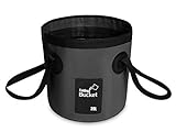 BANCHELLE Camping Bucket Collapsible 20L (5 Gallon) for Traveling Fishing Gardening (Black)