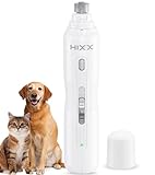 HIXX Pet Dog Nail Grinder, Quiet Dog Nail Trimmers with Light, Rechargeable 3 Speed Mode, Electric Dog Nail File for Large Medium Small Dogs Cats, Painless Toenail&Claw Grooming Animal Nail Care White