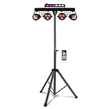 Telbum DJ Lights LED Party Bar with Stand, DMX & Sound Activated DJ Lights for Parties, DJ Lighting Package Remote Control, Mobile Stage Lighting System for Gig, Band, Wedding, Shows