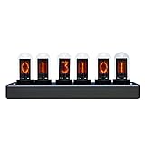 IPS Nixie Tube Clock, Creative Electronic Clock, DIY Nixie Tube Clock Simulation With 6-Bit IPS LCD Screen,12 and 24 Hours Display, RGB Backlit Desktop Decoration,Gifts for Decorating Rooms and Desks