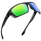 KastKing Huzzah Polarized Sport Sunglasses for Men and Women, Gloss Smoke Crystal Frame, Chartreuse Mirror