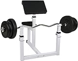 BBBuy Adjustable Arm Preacher Curl Bench Bicep Strengh Bench Seated Strenghthen Training Isolated Barbell Dumbell Biceps Station for Home Gym