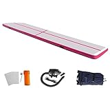 EZ GLAM 10ft/13ft/16ft/20ft Air Mat Tumble Track Inflatable Gymnastics Tumbling Track Mat with Electric Air Pump for Cheerleading/Practice/Beach/Park/Home use