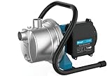 BOMGIE 1 HP Portable Shallow Well Pump, Small Water Transfer Garden Pump, 980GPH Sprinkler Booster Electric Pump,115V Self Priming Draining Irrigation Pump for Lawn Fountain