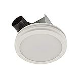 Broan-NuTone AER80LWH Roomside Exhaust Round Flat Panel LED Light, White, Energy Star Certified, 80 CFM, 0.8 Sones Bath Fan