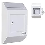 Durabox Heavy Duty Wall Mount Locking Deposit Drop Box Safe W300 (Grey) for Receiving Letters, Checks, Payment, Documents and More For Commercial, Home or Office Use