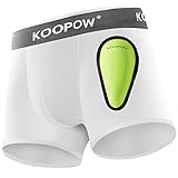 KOOPOW Youth Briefs Boys Compression Underwear with Soft Protective Athletic Cup, Boxer for Baseball, Football, Lacrosse White