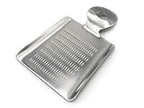 Mini Grater for Small Portion of Whole Nutmeg, Cinnamon Sticks, Fresh Turmeric, Ginger, Garlic, Wasabi, etc. Stainless Steel, Made in Japan Silver 3.6 inch x 2.4 inch x 0.3 inch 00023-110