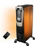 PELONIS Oil Filled Radiator Heater Luxurious Champagne Portable Space Heater with Programmable Thermostat, 10H Timer, Remote Control, Tip Over&Overheating Functions, Quiet Heater for Home Office