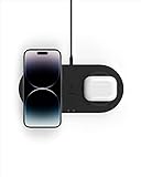 Belkin BoostCharge-10W Fast Dual Wireless Charging Pad,Includes QuickCharge 3.0 Wall Charger & Cable,Case Compatible for iPhones, Airpods,Galaxy&Other Qi Enabled Devices (includes AC adapter), Black