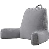 Joyching Backrest Reading Pillows for Sitting in Bed Adults - Plush Pillow with Shredded Memory Foam Arm Rests Supportive Neck Pillow for Reading or Watching TV