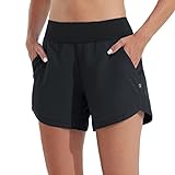 Willit Women's 5' Swim Board Shorts UPF 50+ High Waisted Swimming Shorts with Liner Pockets Black Size 10