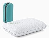Vaverto Small Memory Foam Pillow for Travel and Camping - Compressible Medium Firm, Contoured Support, Breathable Cover, Machine Washable, Ideal Backpacking, Airplane and Car