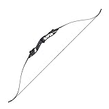 TOPARCHERY Archery 56' Takedown Hunting 50lbs Recurve Bow Metal Riser Right Hand Black Longbow