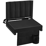 Eusuncaly Stadium Seat for Bleachers with Back Support and Wide Comfy Padded Cushion, Foldable Stadium Seats Chairs with Shoulder Strap and Storage Pockets, Bench Chair for Bleachers,Black 1 Set