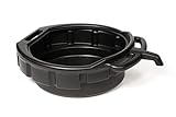Funnel King 32953 Drain Pan Oil Change Drain Pan, Car Oil Change Pan, Ideal For Cars And Motorcycle, Prevents Spills, Leak-Proof, 4 Gallon, Black, Height 5 1/2' - Made in USA