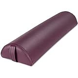 Noverlife Half Moon Bolster Pillow for Leg, PU Leather Semi Roll Massage Bolster Knee Support Pillow Pad, Water & Oil Proof D Shaped Support Cushion for Yoga Therapy Spa Sleep Physical Relief - Purple
