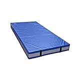 IncStores 12 Inch Thick Landing Mat | Vinyl-Wrapped Foam Gymnastics Mat | Heavy-Duty Landing Pad for Acrobatic Vaulting, Dismounts, and Stunts | Blue, 4' x 8'