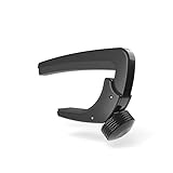 D'Addario Guitar Capo for Acoustic and Electric Guitar - NS Capo Lite - Adjustable Tension - Guitar Accessories - Works for 6 String and 12 String Guitars - Lite - Black