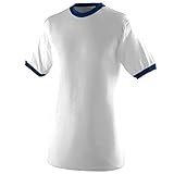 Augusta Sportswear 711 Youth's Ringer T-Shirt White/Navy S