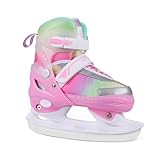 LEVYTEMP Adjustable Ice Skates for Kids Girls Women- Gradient Pink Youth Ice Skating Shoes - Sizes S, M, L - Ice Skates for Outdoor and Rink