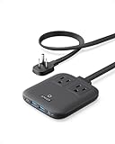 Anker Nano Charging Station(67W Max), 6-in-1 USB C Power Strip for iPhone 15/14 and MacBook, with Flat Plug and 5ft Thin Undetachable Extension Cord,2 AC,2 USB A,2 USB C, for Home&Office(Black Stone)
