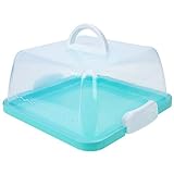 LIFKOME Square Cake Carrier Storage Container Macaron Box with Handle Locking Cake Carrier Square Storage Container Stand Cake Box Comes with Handle Cake Container Holds Pies