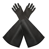 Heavy Duty Sandblasting Gloves 24.8' Rubber Gloves for Sandblaster Protective Safety Work Black Striped Gloves