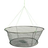 LikeFish Foldable Fishing Net Hand Casting Cage Crab Net for Minnows, Crab, Lobsters, Fishes (Small-Dia 31.5'/23.6')
