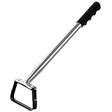 Walensee Mini Action Hoe for Weeding Stirrup Hoe Tools for Garden Hula-Ho with 14- Inch Scuffle Loop Hoe Gardening Weeder Cultivator, Sharp Durable Metal Handle Weeding Rake with Cushioned Grip, Grey