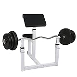 JupiterForce Adjustable Arm Preacher Curl Bench, Bicep Curl Bench Seated Strength Training Weight Bench Isolated Barbell Dumbbell Biceps Station for Home Gym, 550 Lbs Capacity