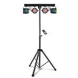 DJ Lights, Telbum LED DJ Lighting Package with Stand DMX & Sound Activated Stage Lighting Package Remote Control Mobile Party Bar Lights for Gig, Band, Wedding, Shows