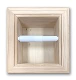 TAFT Recessed Unfinished Solid Wood Toilet Paper Holder with Reverse Wall Hugger Frame