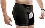 Inguinal Hernia Support Belt Invisible Underpants Compression Garment Truss Galess (Black, XX-Large)