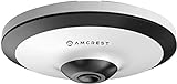 Amcrest Fisheye POE Camera, 360° Panoramic 5-Megapixel POE IP Camera, Fish Eye Security Indoor Camera, 33ft Nightvision, IVS Features and MicroSD Recording, IP5M-F1180EW-V2 (White)