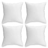 Foamily Throw Pillows Insert - (Pack of 4) Pillow 18' x 18' Inches for Bed and Couch - 100% Machine Washable Cotton Indoor Decorative Throw Pillows