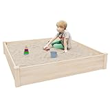 Kids Wooden Sand Box for Aged 3-8years Outdoor Sandboxes for Backyard Garden