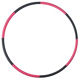 SteadyDoggie Hoola Hoop Stainless Steel Weighted Hula Hoop for Adults - Detachable Ergonomic Design for Muscle Strengthening and Weight Loss - Easy to Adjust and Carry for Home Fitness - Pink and Gray
